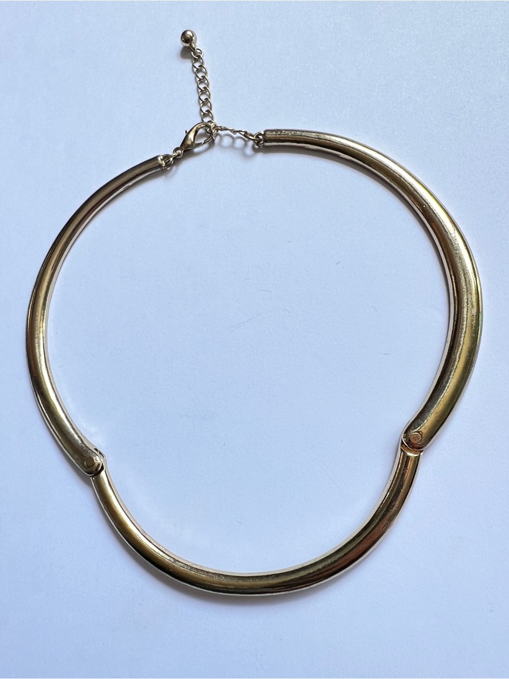 Vintage Gold Tone Hinged Torque Collar Necklace - Chunky Cleopatra Choker